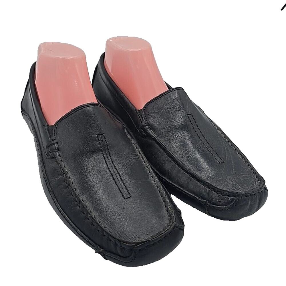 Clarks 87736 Black Leather Driving Moccasin Loafer Casual‎ Shoes Men's Size 9.5M